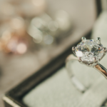 diamond engagement ring in box