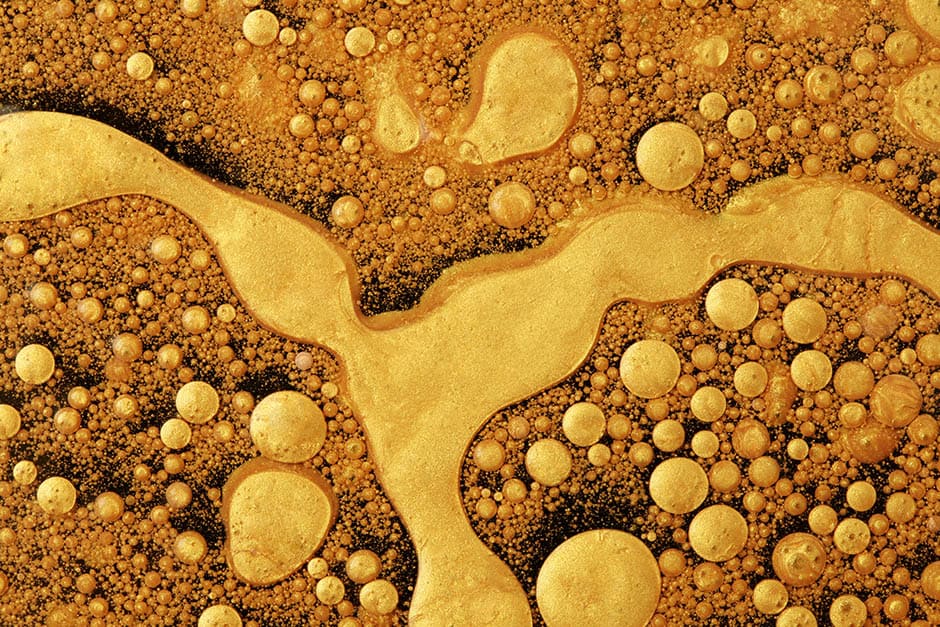 Pricey gold shown in an abstract melted view